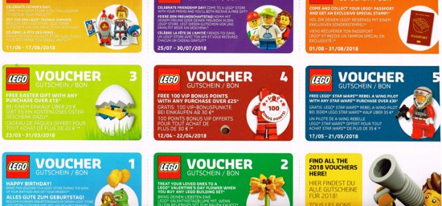Calendrier officiel LEGO 2018 vouchers