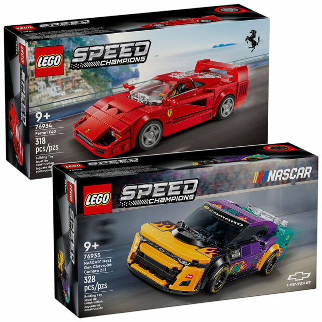 LEGO Speed Champions 76934 Ferrari F40 76935 NASCAR Next Gen Chevrolet Camaro ZL1